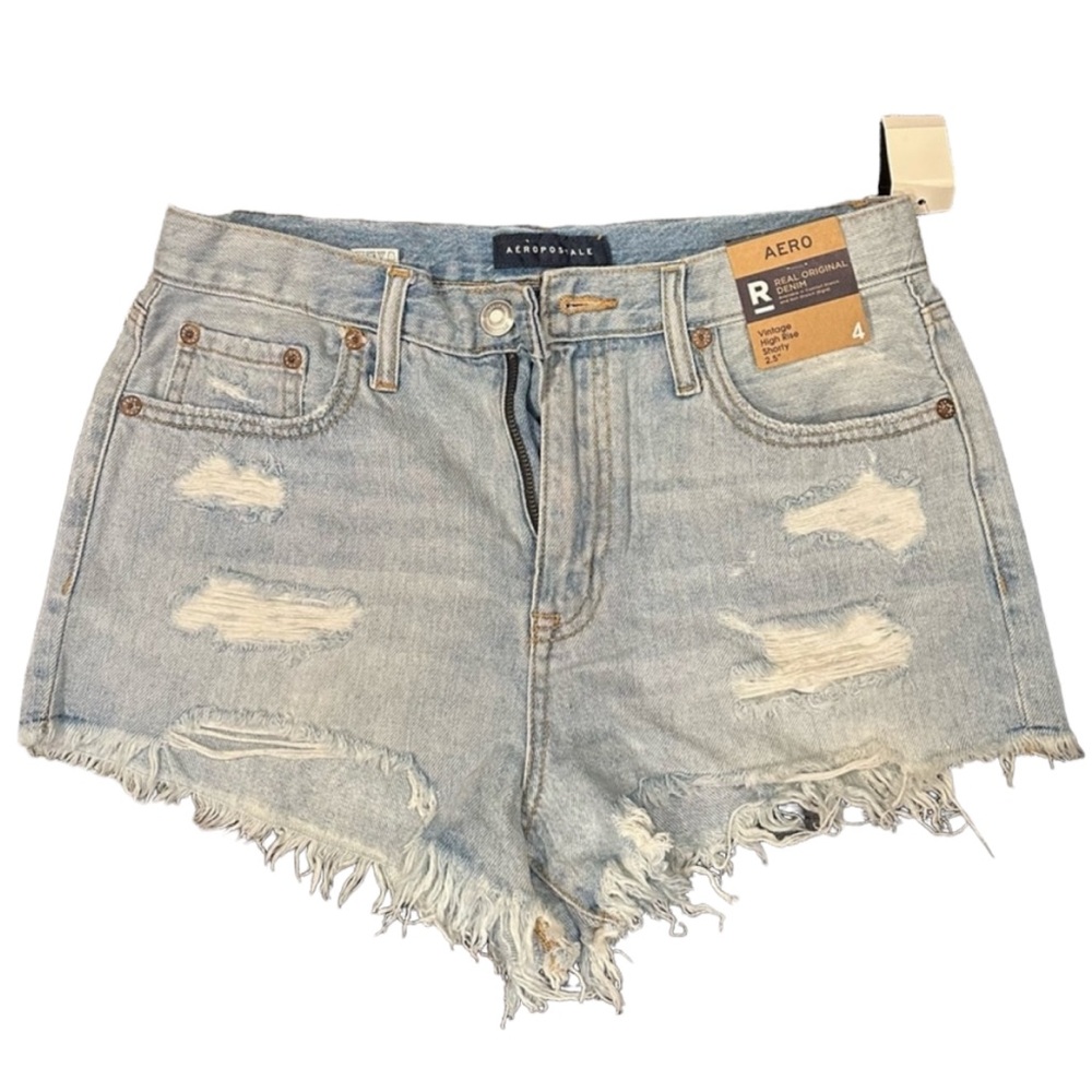 Aero high rise denim shorts